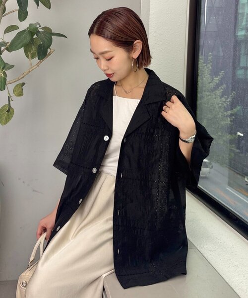 CIAOPANIC TYPY(チャオパニックティピー)の「【UNISEX】レース刺繍シャツ/WEB限定カラーあり(シャツ/ブラウス・レディース・ホワイト/ブラウン/ブラック・LARGE/MEDIUM)」の19枚目の写真