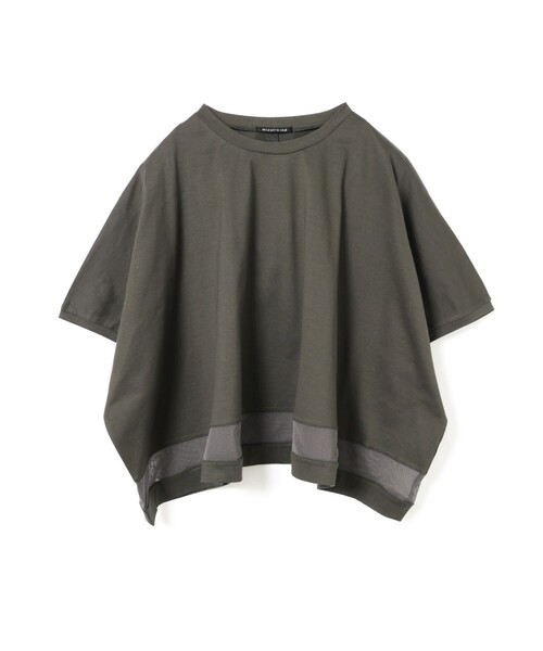mizuiroind(ミズイロインド)の「mizuiro ind メッシュヘムワイドプルオーバー(Tシャツ/カットソー・レディース・ネイビー/オフホワイト/チャコールグレー/ブラック・FREE)」の3枚目の写真