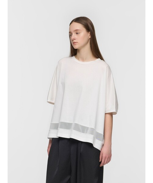 mizuiroind(ミズイロインド)の「mizuiro ind メッシュヘムワイドプルオーバー(Tシャツ/カットソー・レディース・ネイビー/オフホワイト/チャコールグレー/ブラック・FREE)」の10枚目の写真