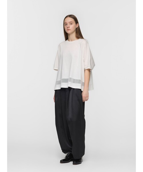 mizuiroind(ミズイロインド)の「mizuiro ind メッシュヘムワイドプルオーバー(Tシャツ/カットソー・レディース・ネイビー/オフホワイト/チャコールグレー/ブラック・FREE)」の14枚目の写真