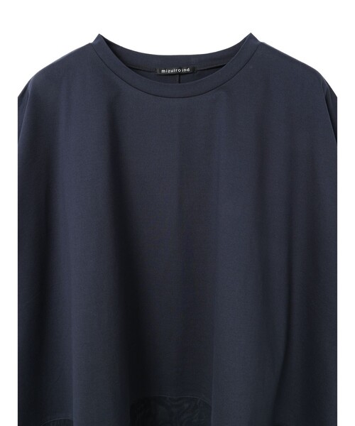 mizuiroind(ミズイロインド)の「mizuiro ind メッシュヘムワイドプルオーバー(Tシャツ/カットソー・レディース・ネイビー/オフホワイト/チャコールグレー/ブラック・FREE)」の18枚目の写真