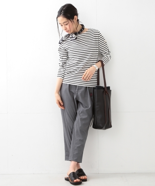 BEAMS BOY（ビームスボーイ）の「【FUDGE5月号掲載】BEAMS BOY / ボーダー ボートネック 8分袖（Tシャツ/カットソー・レディース・ブラック/ベージュ/レッド/ネイビー・ONE SIZE）」の8枚目の写真