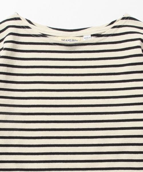 BEAMS BOY（ビームスボーイ）の「【FUDGE5月号掲載】BEAMS BOY / ボーダー ボートネック 8分袖（Tシャツ/カットソー・レディース・ブラック/ベージュ/レッド/ネイビー・ONE SIZE）」の13枚目の写真