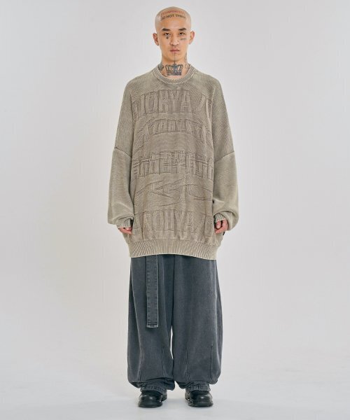 AJOBYAJO（アジョバイアジョ）の「[PBA] Five AJO Logos Washed Sweater [KHAKI]（ニット/セーター・レディース・その他・L/XL/M）」の4枚目の写真