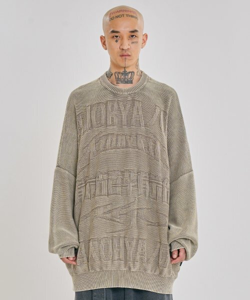 AJOBYAJO（アジョバイアジョ）の「[PBA] Five AJO Logos Washed Sweater [KHAKI]（ニット/セーター・レディース・その他・L/XL/M）」の5枚目の写真