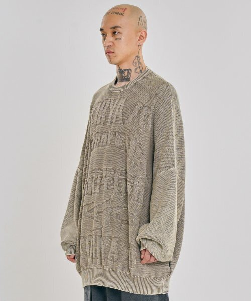 AJOBYAJO（アジョバイアジョ）の「[PBA] Five AJO Logos Washed Sweater [KHAKI]（ニット/セーター・レディース・その他・L/XL/M）」の6枚目の写真