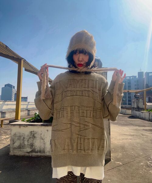 AJOBYAJO（アジョバイアジョ）の「[PBA] Five AJO Logos Washed Sweater [KHAKI]（ニット/セーター・レディース・その他・L/XL/M）」の19枚目の写真