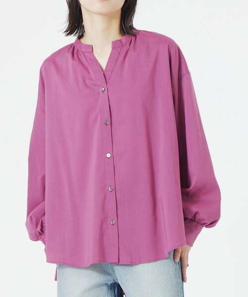 LOVELESS（ラブレス）の「リネンミックスギャザーブラウス（シャツ/ブラウス・レディース・オフホワイト/ロイヤルブルー・36）」の5枚目の写真