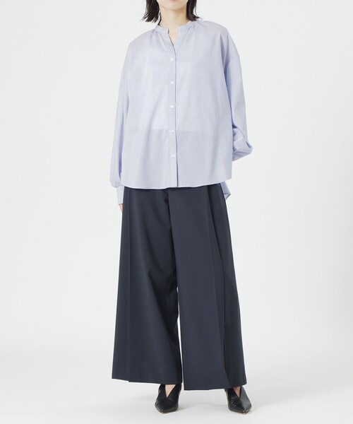 LOVELESS（ラブレス）の「リネンミックスギャザーブラウス（シャツ/ブラウス・レディース・オフホワイト/ロイヤルブルー・36）」の7枚目の写真