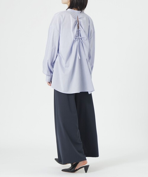 LOVELESS（ラブレス）の「リネンミックスギャザーブラウス（シャツ/ブラウス・レディース・オフホワイト/ロイヤルブルー・36）」の8枚目の写真