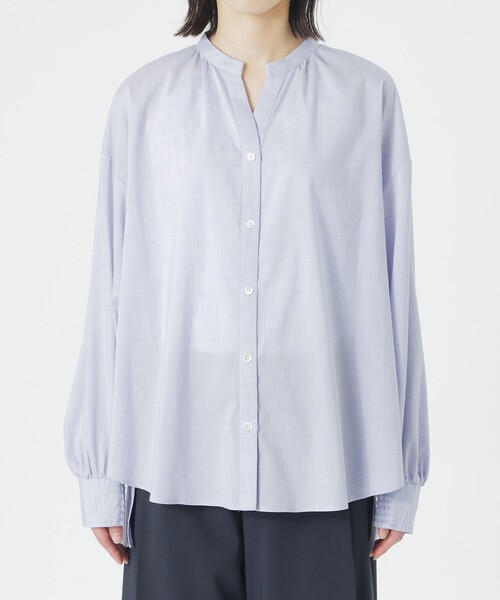 LOVELESS（ラブレス）の「リネンミックスギャザーブラウス（シャツ/ブラウス・レディース・オフホワイト/ロイヤルブルー・36）」の10枚目の写真