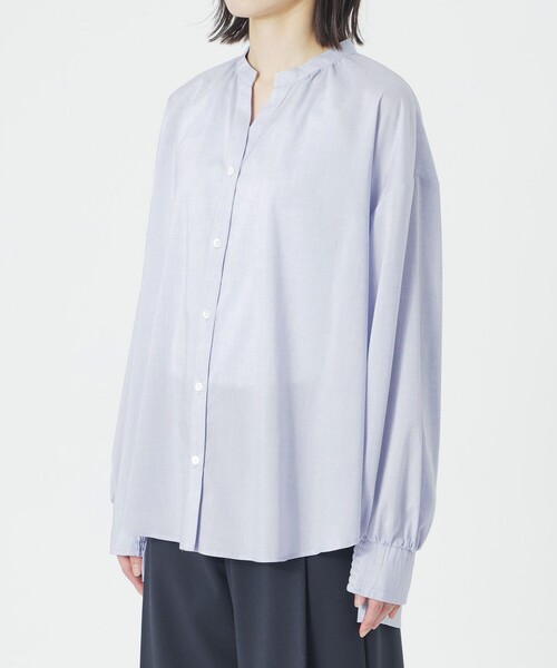 LOVELESS（ラブレス）の「リネンミックスギャザーブラウス（シャツ/ブラウス・レディース・オフホワイト/ロイヤルブルー・36）」の11枚目の写真