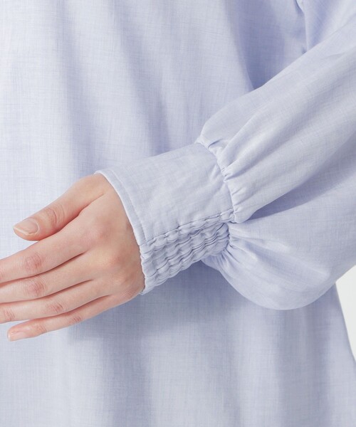 LOVELESS（ラブレス）の「リネンミックスギャザーブラウス（シャツ/ブラウス・レディース・オフホワイト/ロイヤルブルー・36）」の14枚目の写真