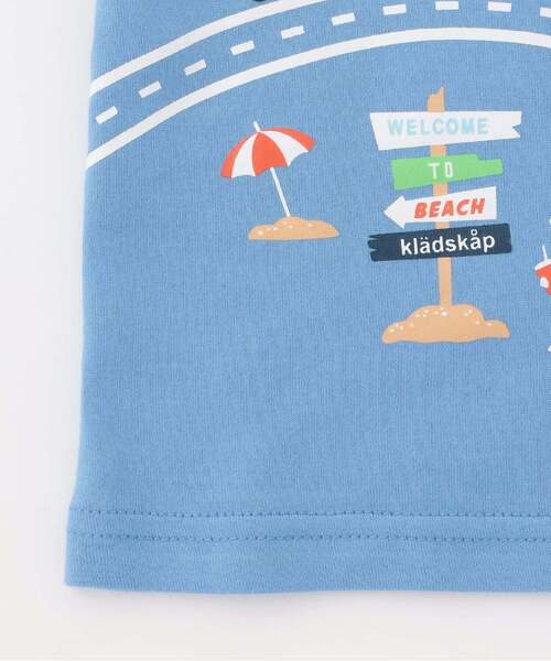 kladskap（クレードスコープ）の「【人気商品再入荷】【直営店で取り扱い無し】海に行こう!乗り物プリント半袖Tシャツ（Tシャツ/カットソー・キッズ・ブルー/イエロー・100cm/90cm/120cm/110cm）」の4枚目の写真
