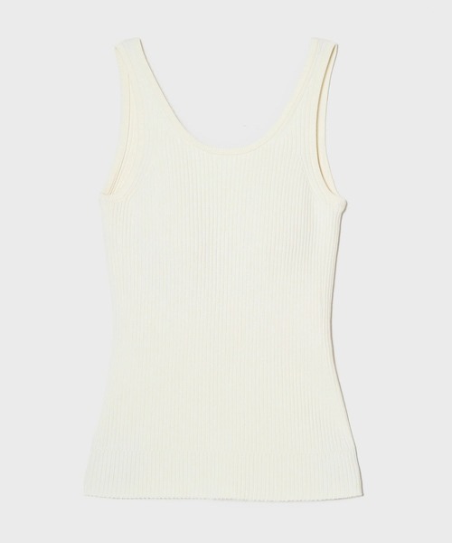 NICENICE MOMENT(ナイスナイスモーメント)の「【NICENICE MOMENT】TANK TOP SHELL(タンクトップ・レディース・オフホワイト/ブラック・2/1)」の2枚目の写真