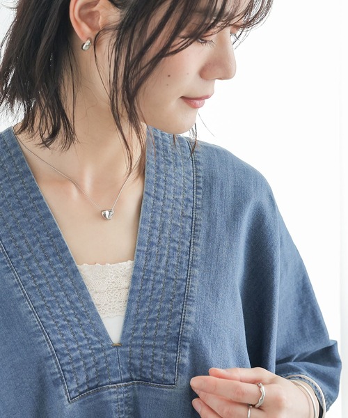 n'OrLABEL(ノアールレーベル)の「【接触冷感・UVカット・遮熱効果・抗菌防臭・ストレッチ】デニムカフタンワンピース(ワンピース・レディース・インディゴブルー/ブルー・FREE)」の17枚目の写真