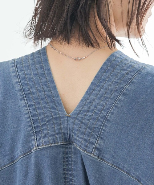 n'OrLABEL(ノアールレーベル)の「【接触冷感・UVカット・遮熱効果・抗菌防臭・ストレッチ】デニムカフタンワンピース(ワンピース・レディース・インディゴブルー/ブルー・FREE)」の18枚目の写真