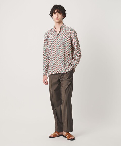 UNITED ARROWS(ユナイテッドアローズ)の「ジオメトリック プリント バンドカラーシャツ(シャツ/ブラウス・メンズ・ターコイズブルー系・M/XL/S/L)」の8枚目の写真