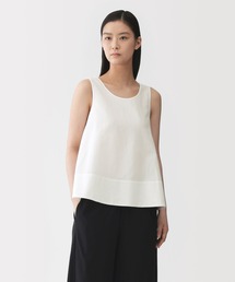 〔MUJI Labo〕婦人　和紙混バスケット織り　ノースリーブブラウス