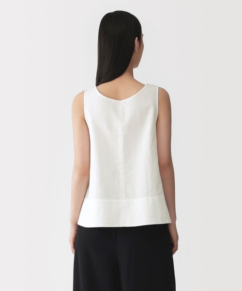 MUJI Labo(ムジラボ)の「〔MUJI Labo〕婦人 和紙混バスケット織り ノースリーブブラウス(シャツ/ブラウス・レディース・ブラック/オフホワイト・S/M/L/XL)」の5枚目の写真