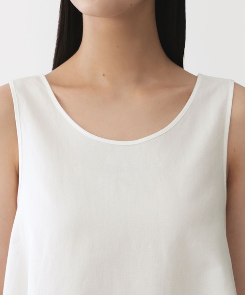 MUJI Labo(ムジラボ)の「〔MUJI Labo〕婦人 和紙混バスケット織り ノースリーブブラウス(シャツ/ブラウス・レディース・ブラック/オフホワイト・S/M/L/XL)」の6枚目の写真