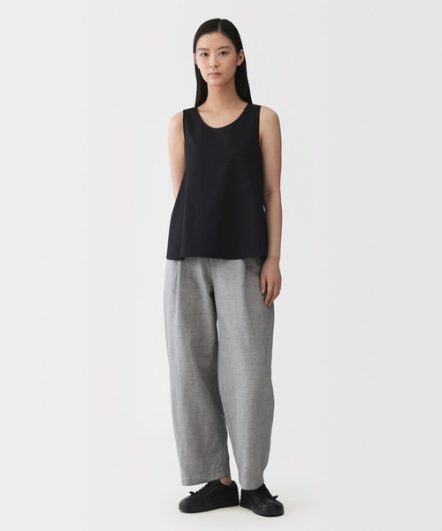 MUJI Labo(ムジラボ)の「〔MUJI Labo〕婦人 和紙混バスケット織り ノースリーブブラウス(シャツ/ブラウス・レディース・ブラック/オフホワイト・S/M/L/XL)」の9枚目の写真