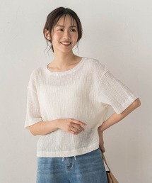 Droite lautreamont | Recycle Slub BluseクロップドTシャツ(Tシャツ/カットソー)