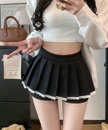 ボックス プリーツ ミニ スカパン