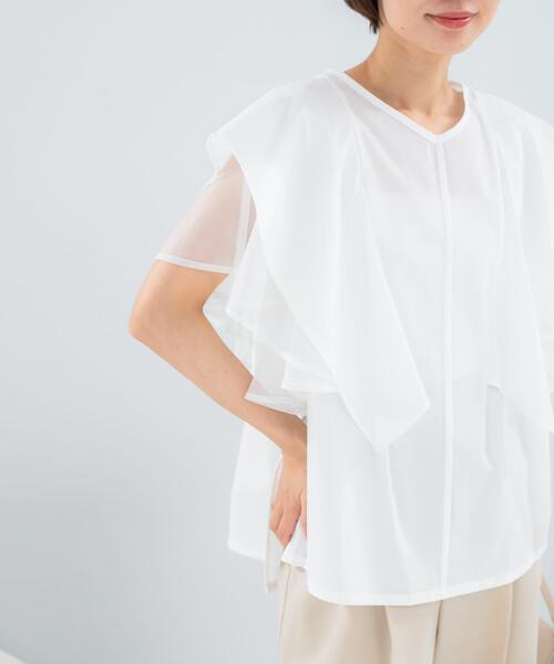 URBAN RESEARCH ROSSO WOMEN(アーバンリサーチ ロッソ)の「ELENDEEK MESH LAYERED SLEEVE BLOUSE(シャツ/ブラウス・レディース・ブラック/オフホワイト・FREE)」の17枚目の写真
