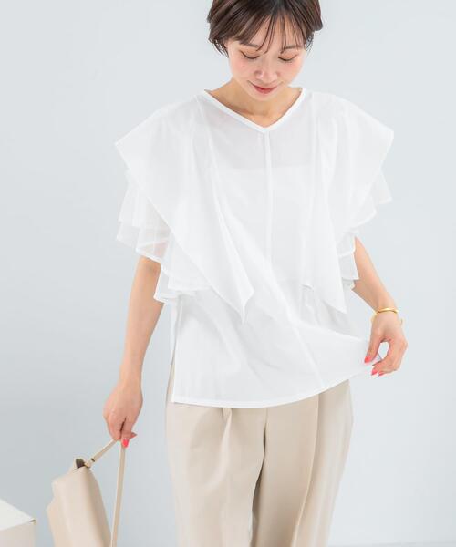 URBAN RESEARCH ROSSO WOMEN(アーバンリサーチ ロッソ)の「ELENDEEK MESH LAYERED SLEEVE BLOUSE(シャツ/ブラウス・レディース・ブラック/オフホワイト・FREE)」の15枚目の写真