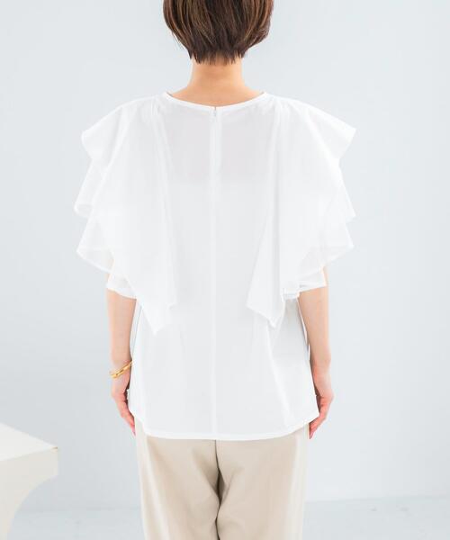 URBAN RESEARCH ROSSO WOMEN(アーバンリサーチ ロッソ)の「ELENDEEK MESH LAYERED SLEEVE BLOUSE(シャツ/ブラウス・レディース・ブラック/オフホワイト・FREE)」の12枚目の写真