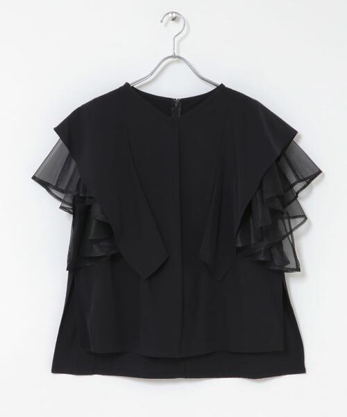 URBAN RESEARCH ROSSO WOMEN(アーバンリサーチ ロッソ)の「ELENDEEK MESH LAYERED SLEEVE BLOUSE(シャツ/ブラウス・レディース・ブラック/オフホワイト・FREE)」の9枚目の写真