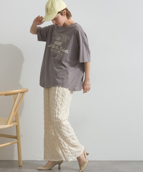 MAFRAIS(マフレ)の「ソフト天竺 接触冷感 ロゴビッグTシャツ(Tシャツ/カットソー・レディース・ネイビー/オフホワイト/グレー・FREE)」の11枚目の写真