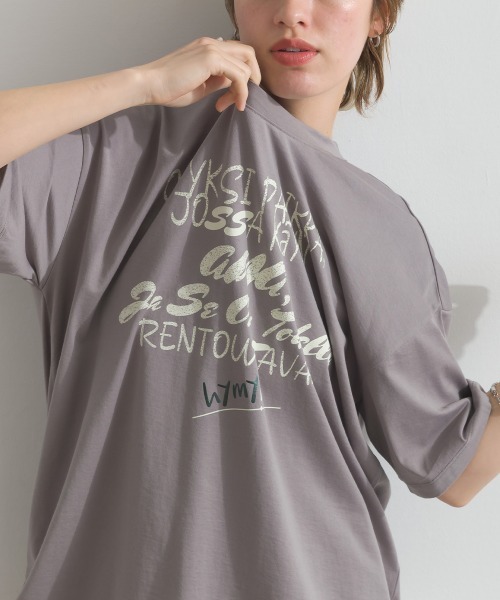 MAFRAIS(マフレ)の「ソフト天竺 接触冷感 ロゴビッグTシャツ(Tシャツ/カットソー・レディース・ネイビー/オフホワイト/グレー・FREE)」の14枚目の写真