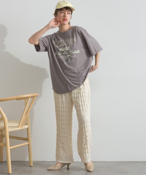 MAFRAIS(マフレ)の「ソフト天竺 接触冷感 ロゴビッグTシャツ(Tシャツ/カットソー・レディース・ネイビー/オフホワイト/グレー・FREE)」の15枚目の写真