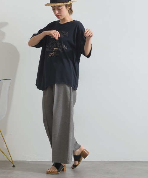 MAFRAIS(マフレ)の「ソフト天竺 接触冷感 ロゴビッグTシャツ(Tシャツ/カットソー・レディース・ネイビー/オフホワイト/グレー・FREE)」の17枚目の写真