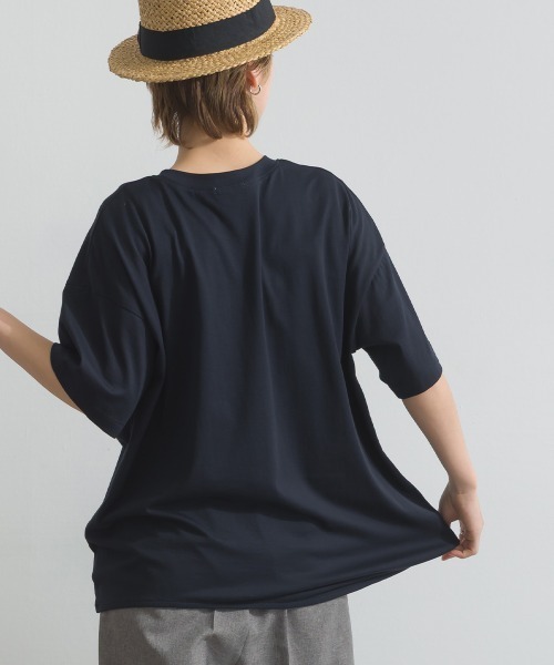 MAFRAIS(マフレ)の「ソフト天竺 接触冷感 ロゴビッグTシャツ(Tシャツ/カットソー・レディース・ネイビー/オフホワイト/グレー・FREE)」の18枚目の写真