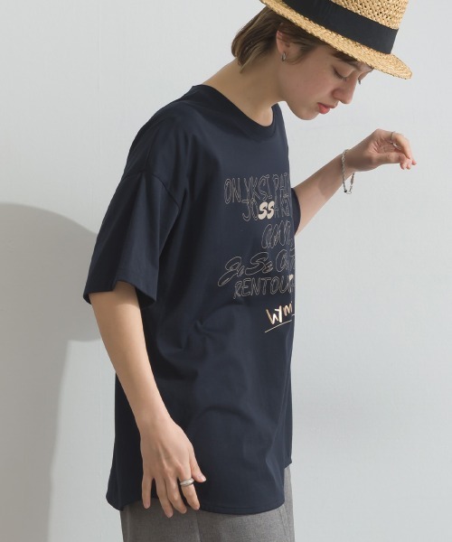 MAFRAIS(マフレ)の「ソフト天竺 接触冷感 ロゴビッグTシャツ(Tシャツ/カットソー・レディース・ネイビー/オフホワイト/グレー・FREE)」の19枚目の写真