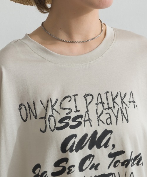 MAFRAIS(マフレ)の「ソフト天竺 接触冷感 ロゴビッグTシャツ(Tシャツ/カットソー・レディース・ネイビー/オフホワイト/グレー・FREE)」の22枚目の写真