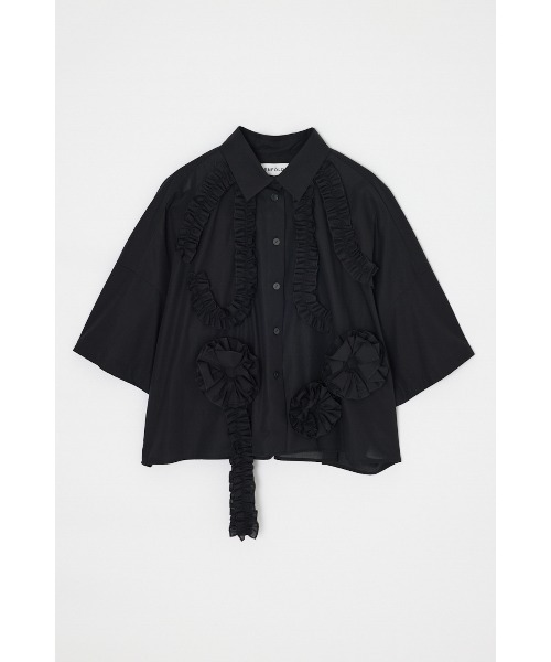 ENFOLD(エンフォルド)の「FRILL-BODY SHIRT(シャツ/ブラウス・レディース・ブラック/ホワイト・38)」の2枚目の写真