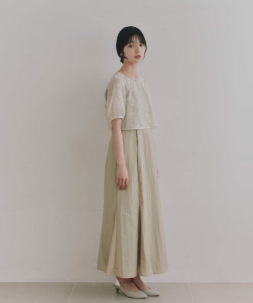 kaene(カエン)の「フラワーコードマーメイドドレス【結婚式 二次会 同窓会 成人式 パーティードレス】(ドレス・レディース・ベージュ/グレー・S/M)」の1枚目の写真