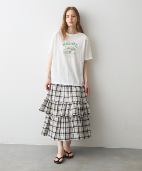 Crisp(クリスプ)の「beach print T / ビーチプリントT(Tシャツ/カットソー・レディース・グレー/ホワイト・FREE)」の11枚目の写真