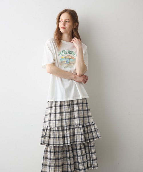 Crisp(クリスプ)の「beach print T / ビーチプリントT(Tシャツ/カットソー・レディース・グレー/ホワイト・FREE)」の18枚目の写真
