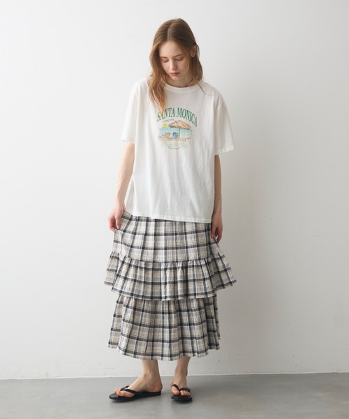 Crisp(クリスプ)の「beach print T / ビーチプリントT(Tシャツ/カットソー・レディース・グレー/ホワイト・FREE)」の12枚目の写真