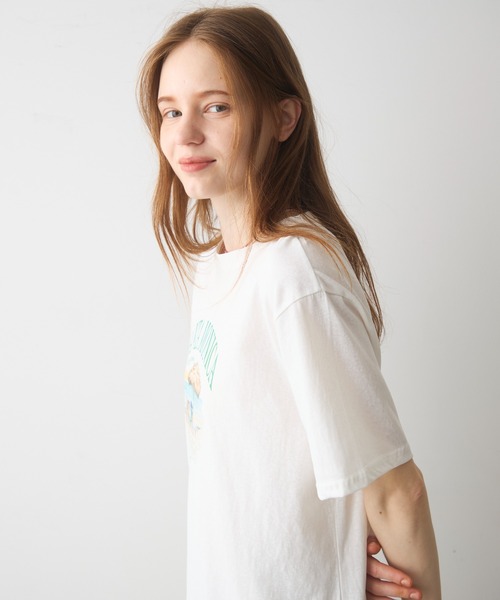Crisp(クリスプ)の「beach print T / ビーチプリントT(Tシャツ/カットソー・レディース・グレー/ホワイト・FREE)」の7枚目の写真