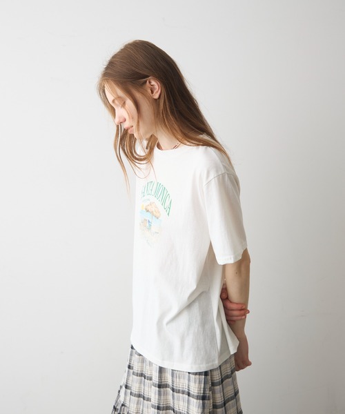 Crisp(クリスプ)の「beach print T / ビーチプリントT(Tシャツ/カットソー・レディース・グレー/ホワイト・FREE)」の8枚目の写真