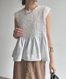 DouDou | 【WEB限定】カットジョーゼットフリルトップス(Tシャツ/カットソー)