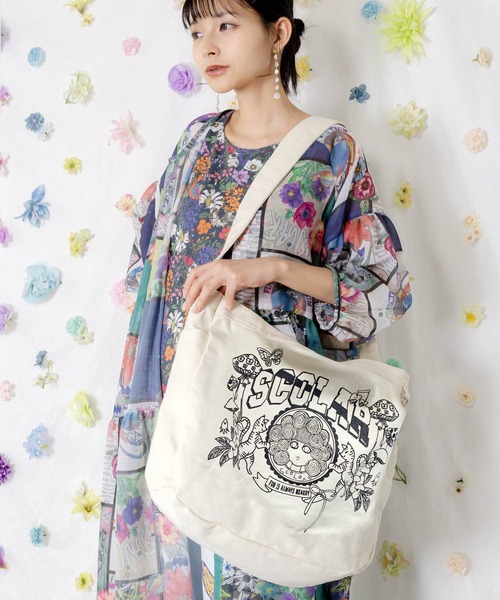 ScoLar(スカラー)の「662443:FRUIT OF THE LOOM×ScoLarコラボ ショルダーバッグ(ショルダーバッグ・レディース・ブラック/アイボリー・FREE)」の1枚目の写真