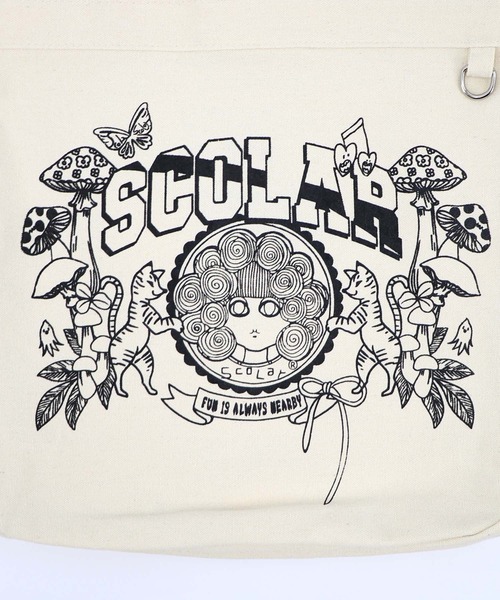 ScoLar(スカラー)の「662443:FRUIT OF THE LOOM×ScoLarコラボ ショルダーバッグ(ショルダーバッグ・レディース・ブラック/アイボリー・FREE)」の12枚目の写真