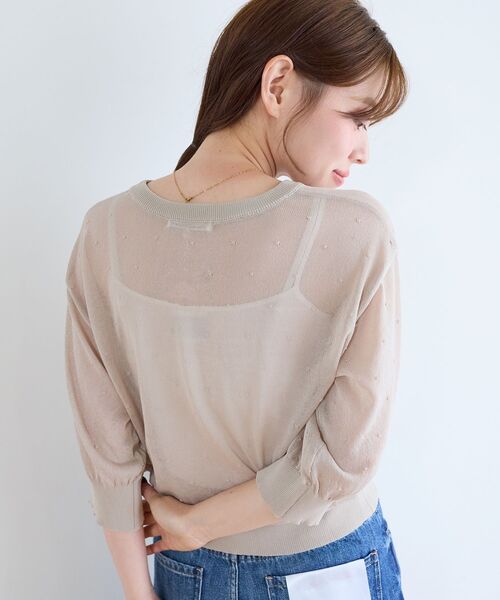 le.coeur blanc(ルクールブラン)の「《WEB限定アイテム》ドットシアーニットプルオーバー(ニット/セーター・レディース・ブラウン/イエロー/ブラック/グレイッシュベージュ・38)」の11枚目の写真